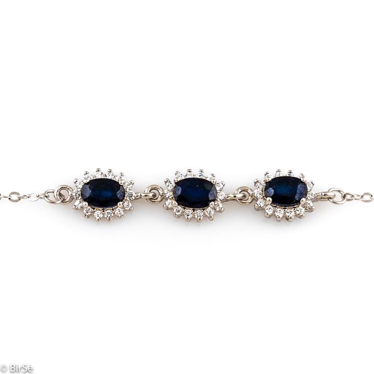 Silver bracelet - Natural sapphire 2,40 ct 132