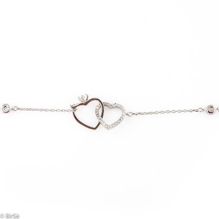 Silver bracelet - Hearts 