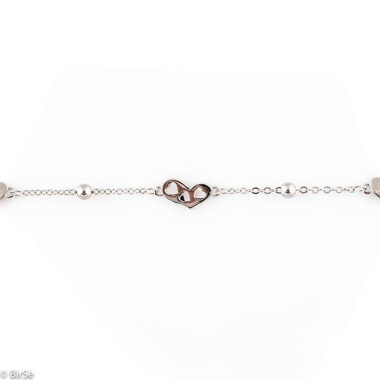 Silver bracelet - Hearts 