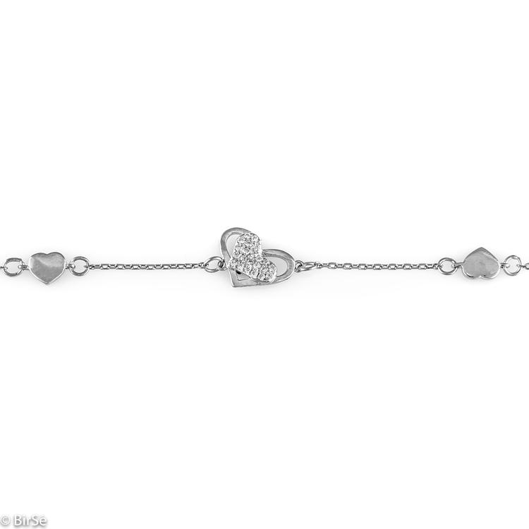 Silver bracelet - Heart 140