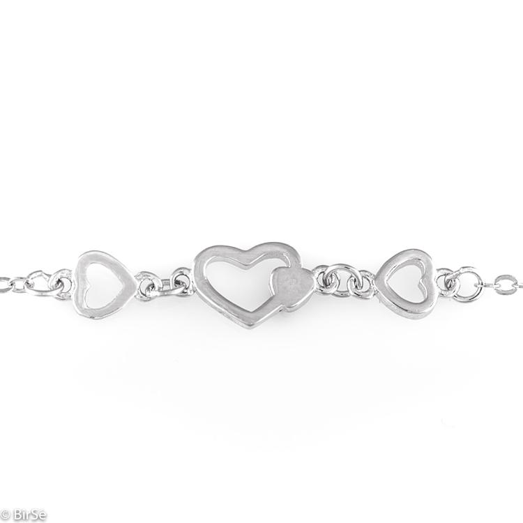 Silver bracelet - Hearts 142