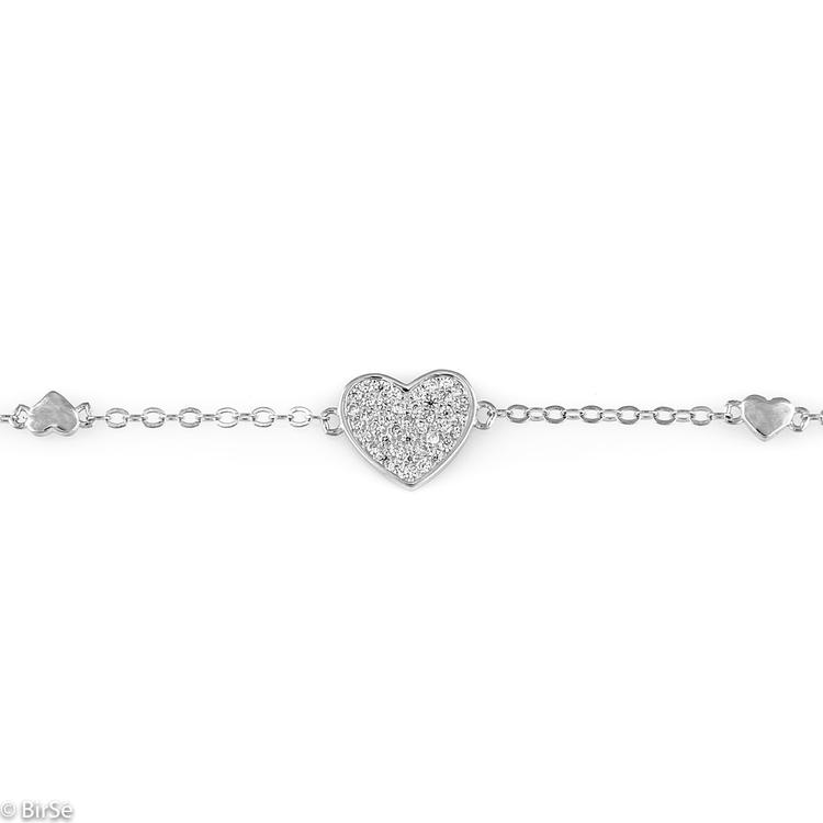 Silver bracelet - Hearts 149