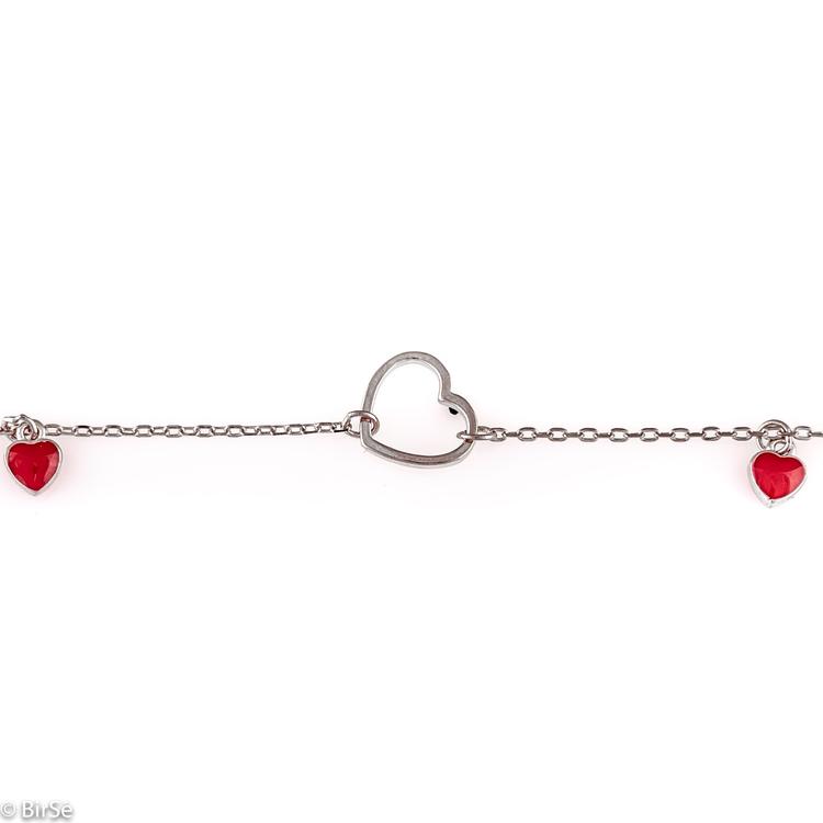 Silver bracelet - Hearts 151