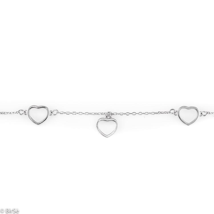 Silver bracelet - Hearts 152