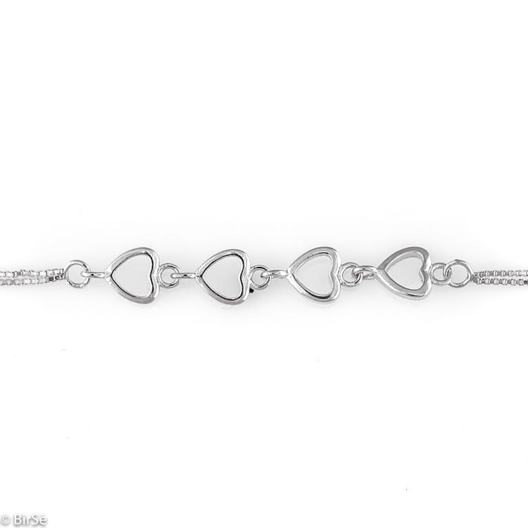 Silver bracelet - Hearts 171