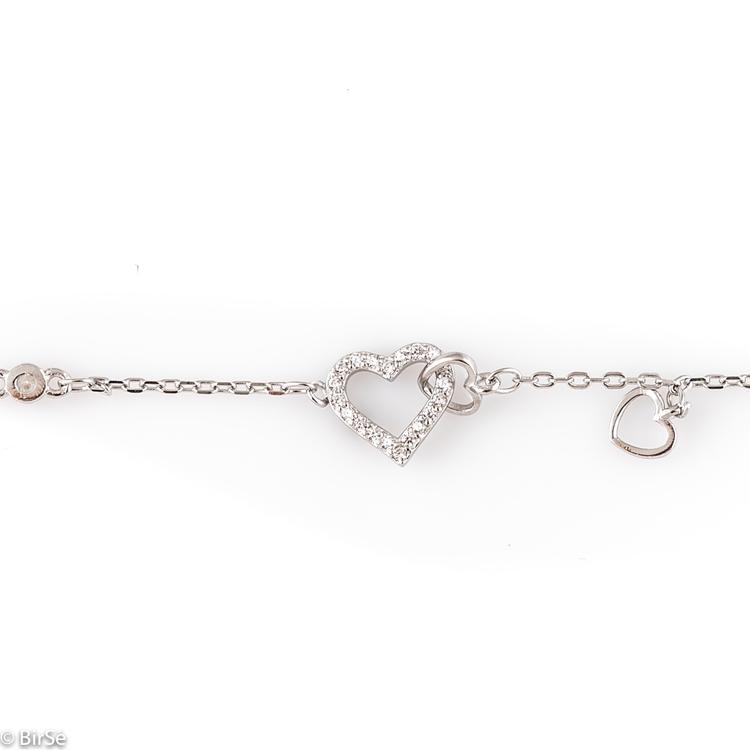 Silver bracelet - Hearts 42