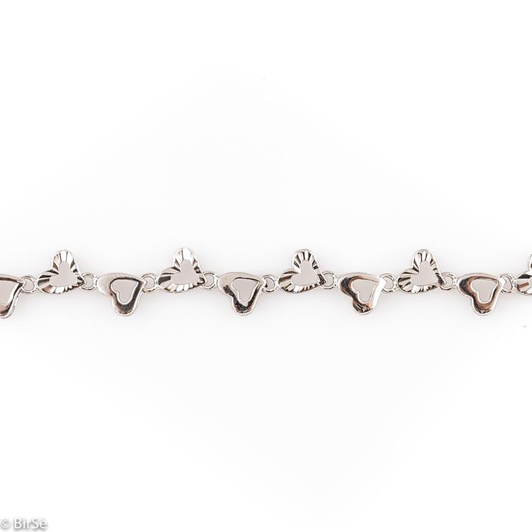 Silver bracelet - Hearts 57