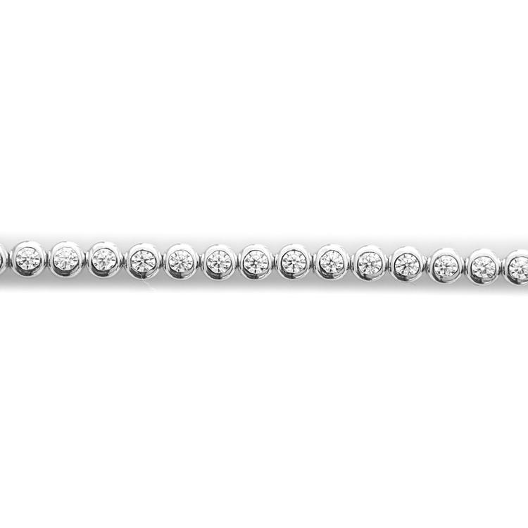 Silver bracelet - Row zircons