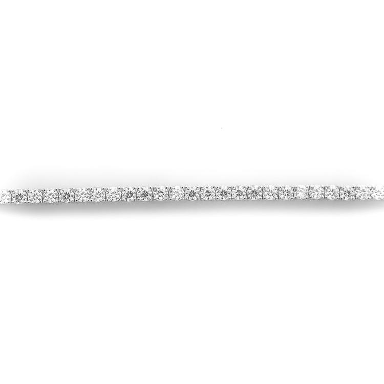 Silver bracelet - Row zircons