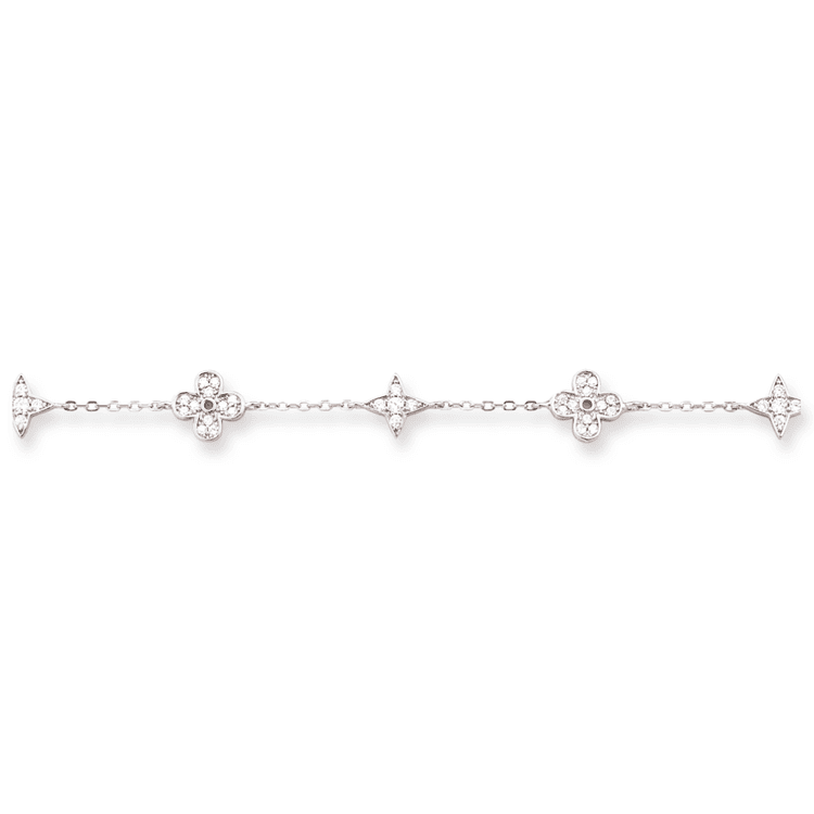 Silver bracelet - Flowers