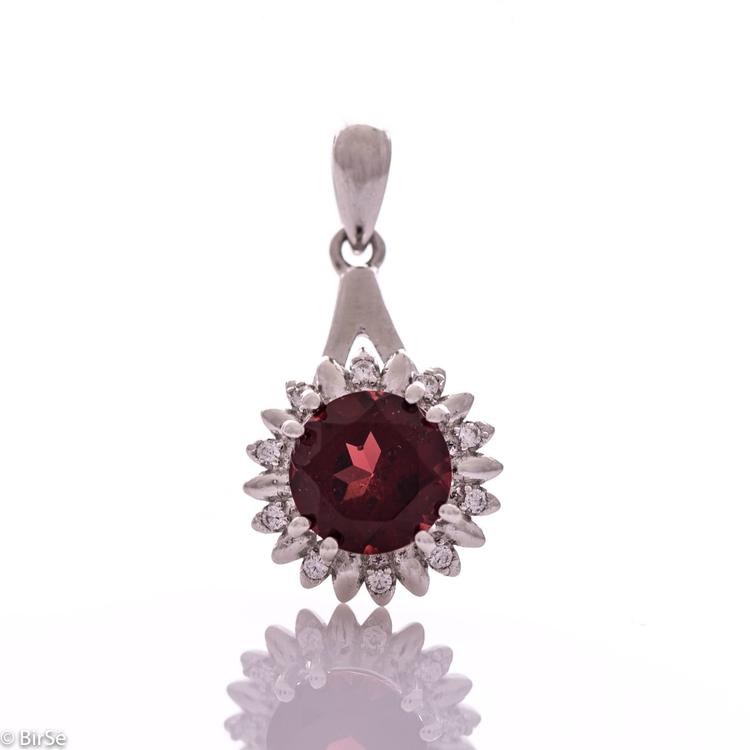 Silver pendant - Natural garnet 2,50 ct