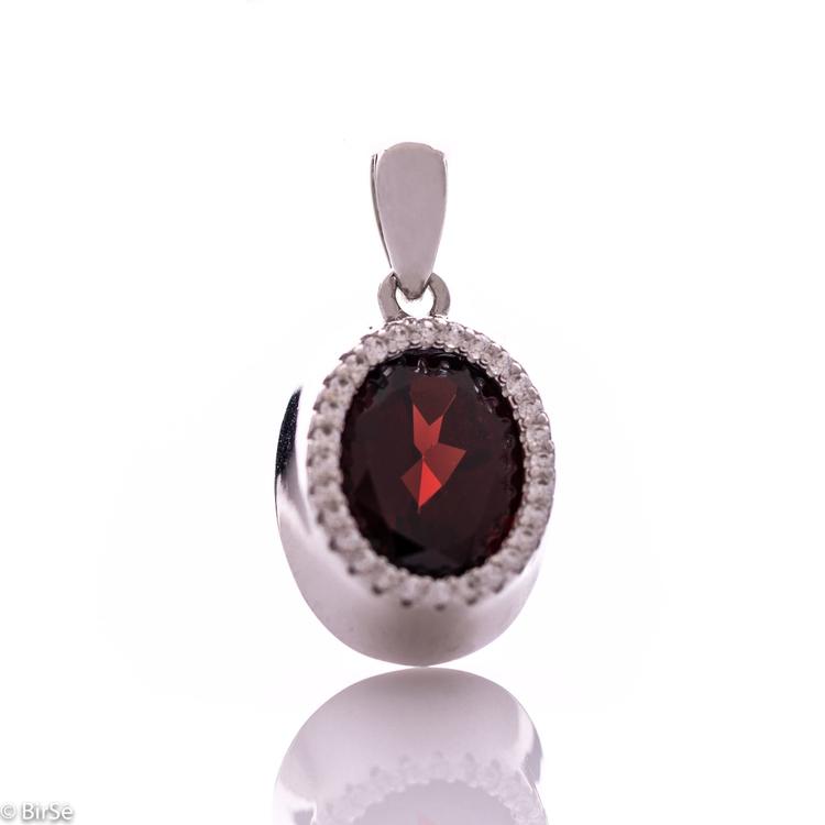 Silver pendant - Natural garnet 2,80 ct