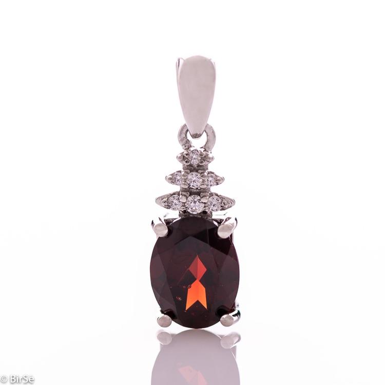 Silver pendant - Natural garnet 2,10 ct