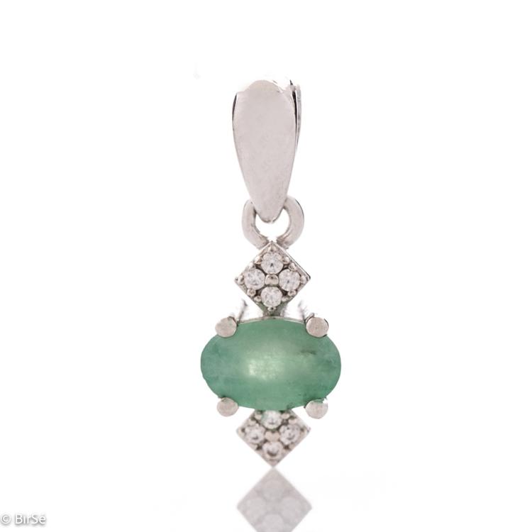 Silver Pendant - Natural Emerald 0,52 ct