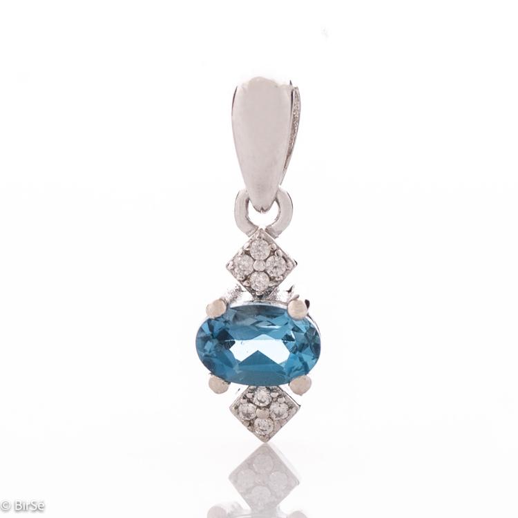 Silver Pendant - Natural London Topaz 0,57 ct.