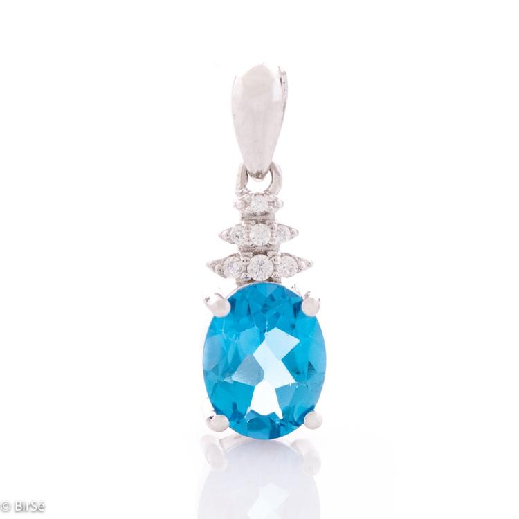 Silver Pendant - Natural London Topaz 2,50 ct.