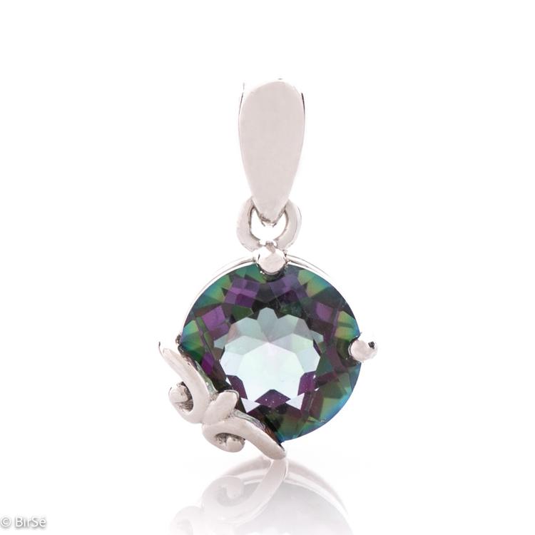 Silver pendant - Natural mystic topaz 2.50 ct