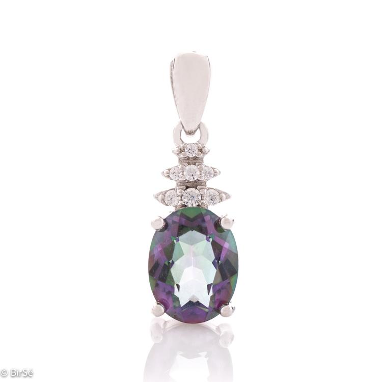 Silver pendant - Natural mystic topaz 2,50 ct