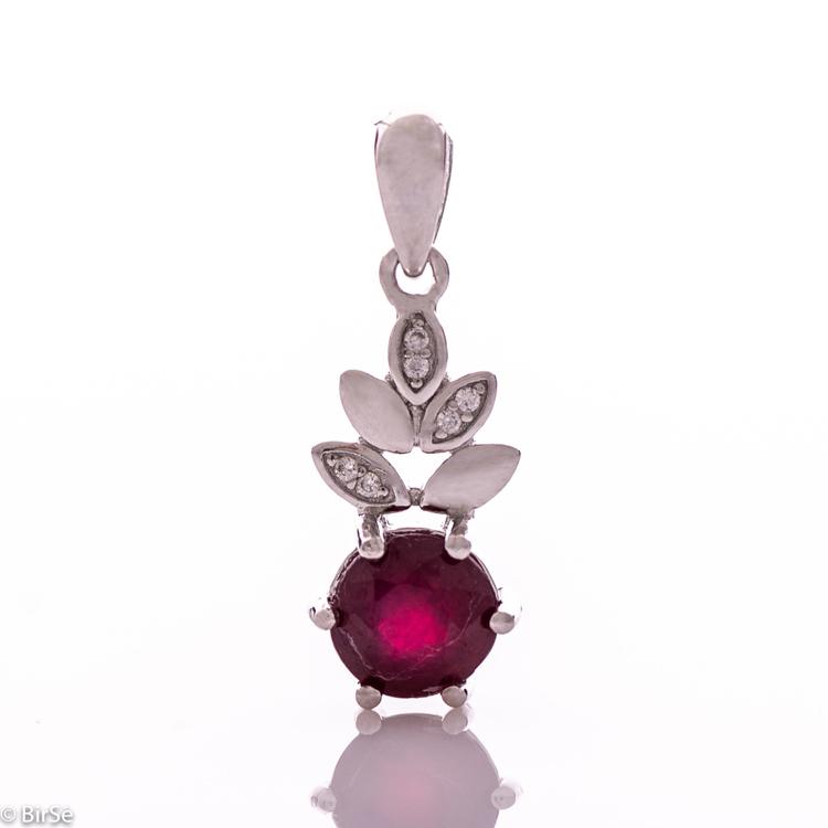 Silver pendant - Natural ruby 1,05 ct