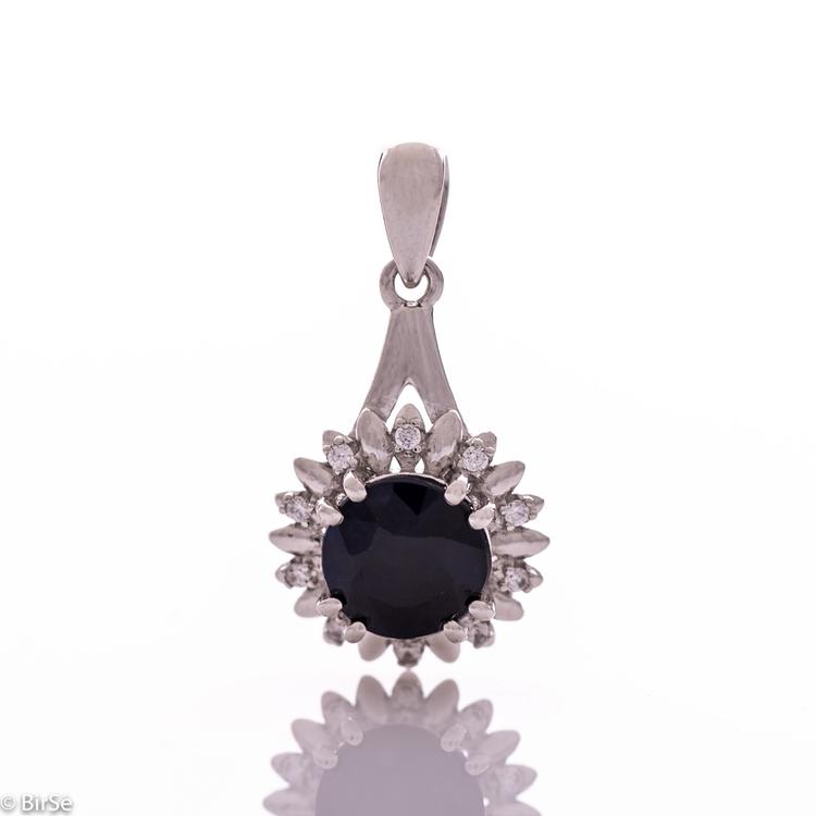 Silver pendant - Natural sapphire 2,25 ct