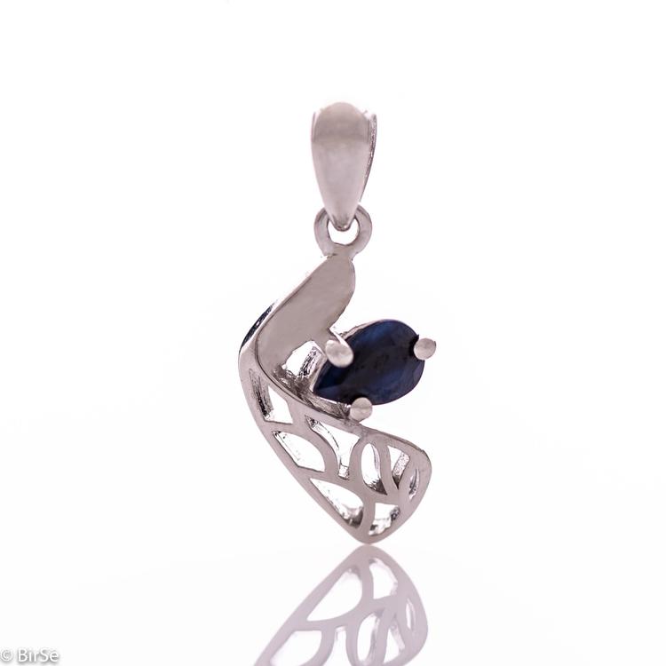 Silver pendant - Natural sapphire 0,50 ct