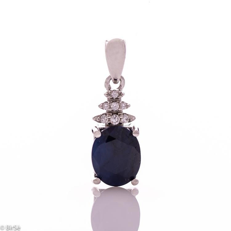 Silver pendant - Natural sapphire 2,20 ct