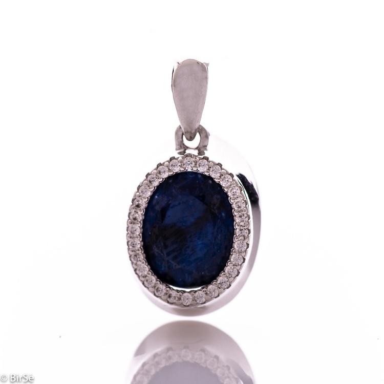 Silver pendant - Natural sapphire 3,15 ct