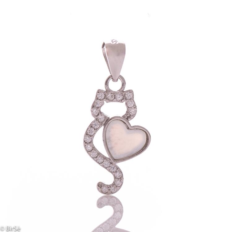 Silver pendant - Kitten 