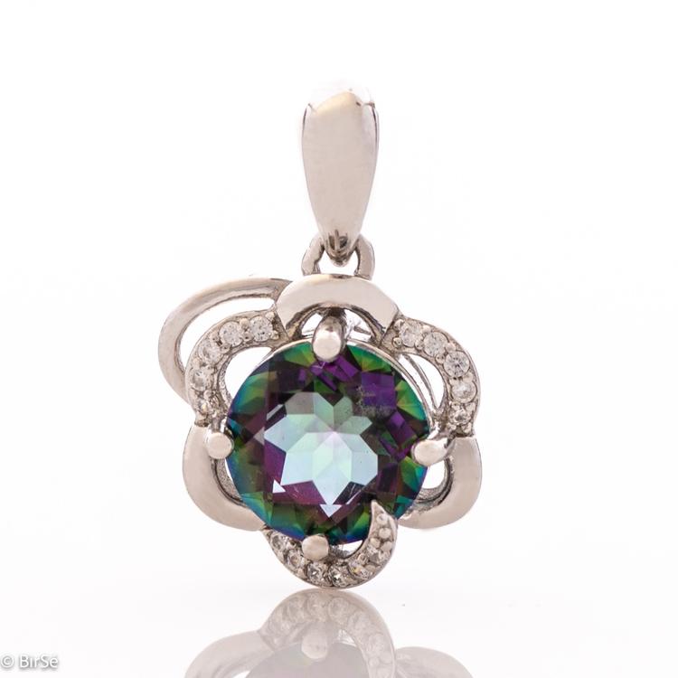 Silver pendant - Natural mystic topaz 2,50 ct.