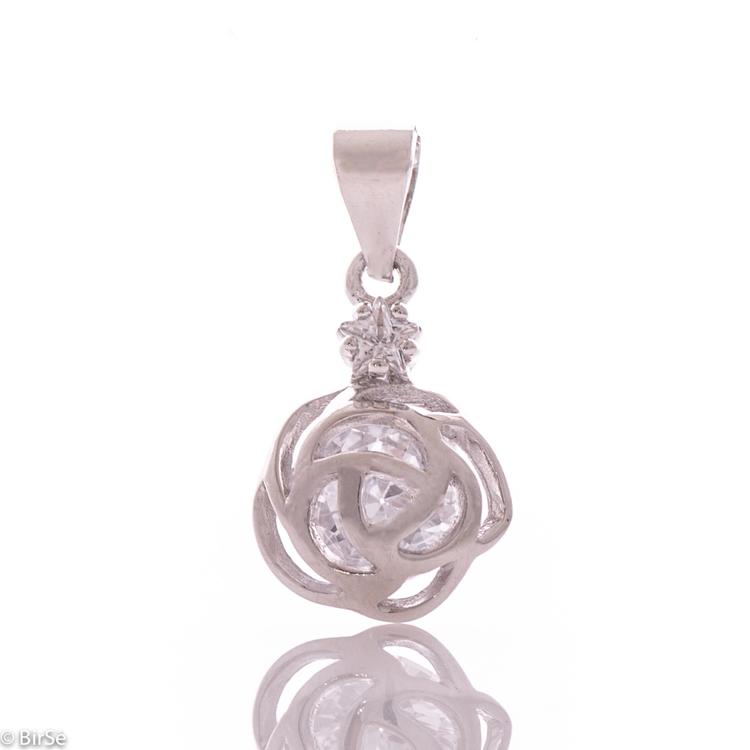 Silver pendant - Rose