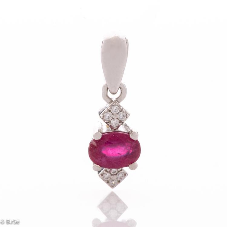 Silver pendant - Natural ruby 0,60 ct.