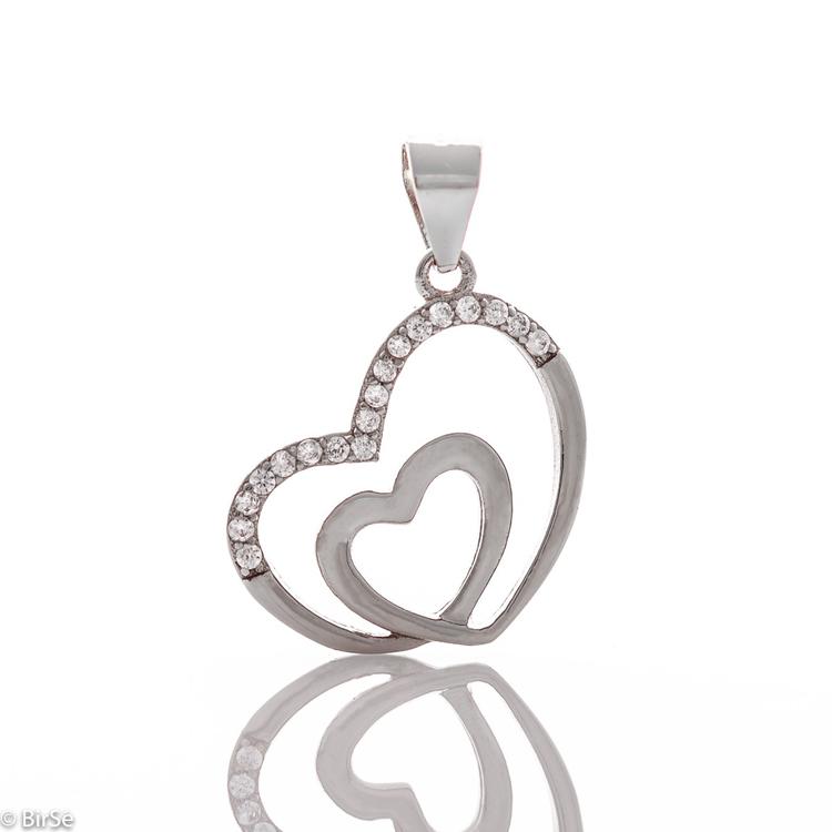 Silver pendant - Hearts