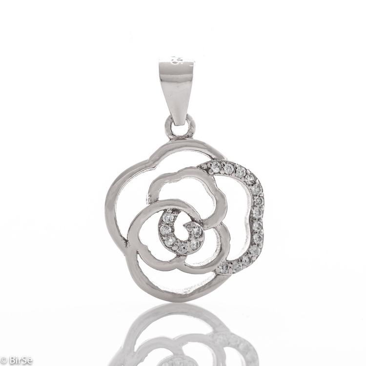 Silver pendant - Rose