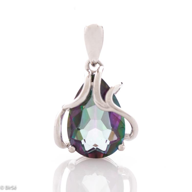 Silver pendant - Natural mystic topaz 8,50