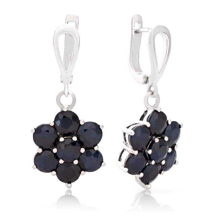 Silver earrings - Natural sapphire 4,76 ct