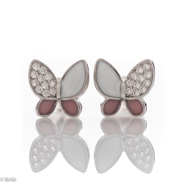 Silver earrings - Butterflies