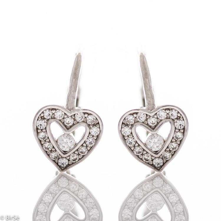 Silver earrings - Heart