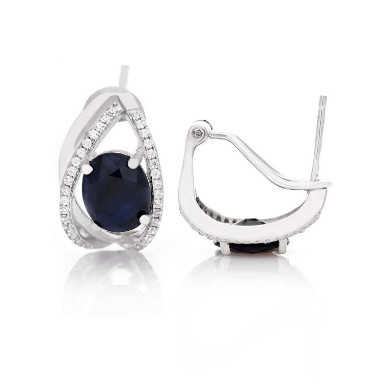 Silver earrings - Natural sapphire 4,40 ct