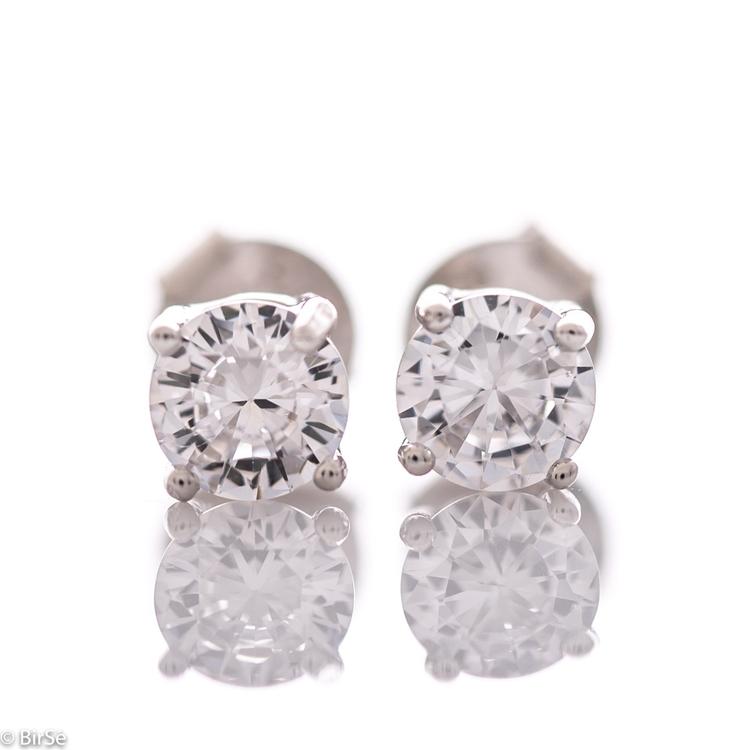 Silver earrings - Zircons