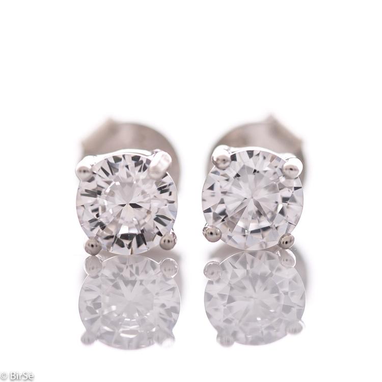 Silver earrings - Zircons