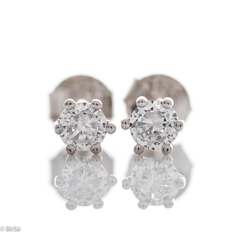 Silver earrings - Zircons