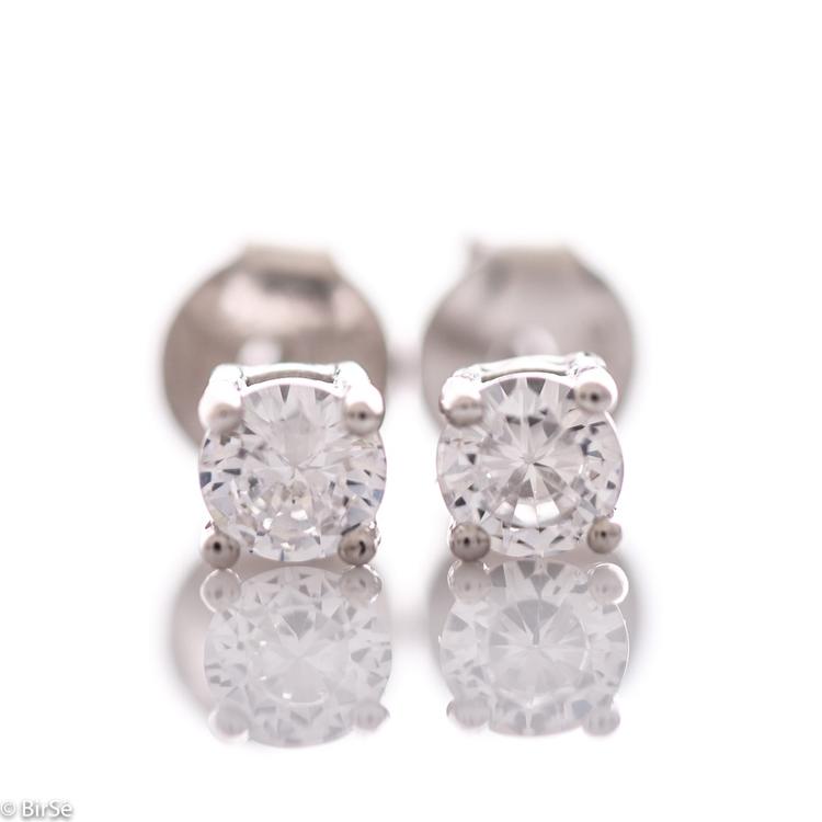 Silver earrings - Zircons