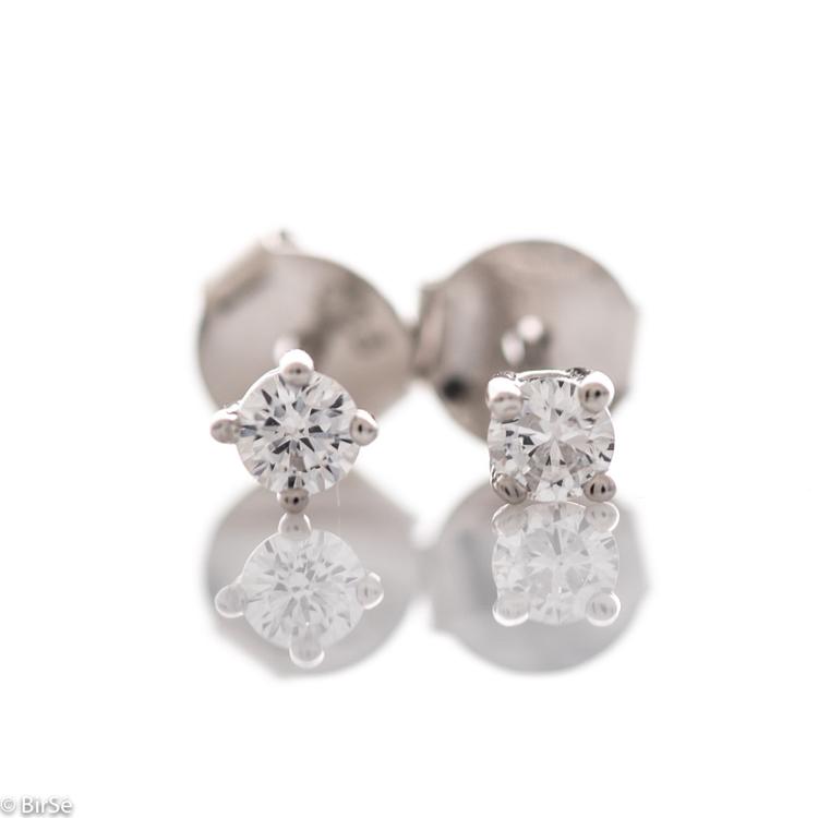 Silver earrings - Zircon
