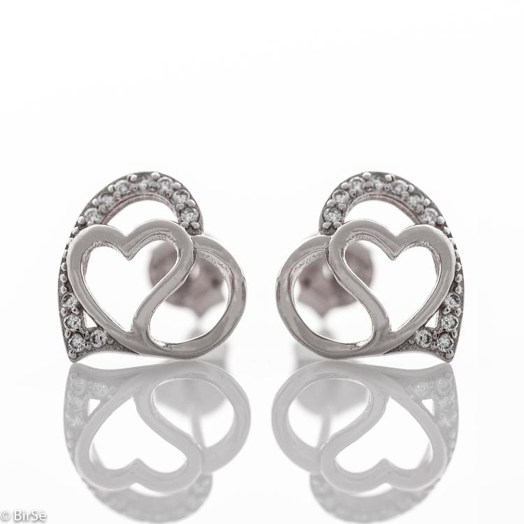 Silver earrings - Hearts