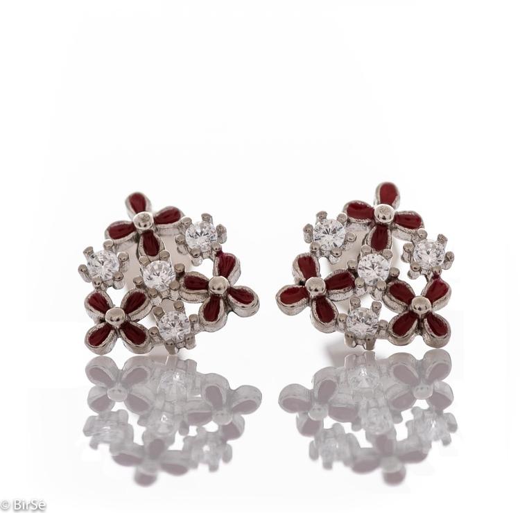 Silver earrings - Flowers