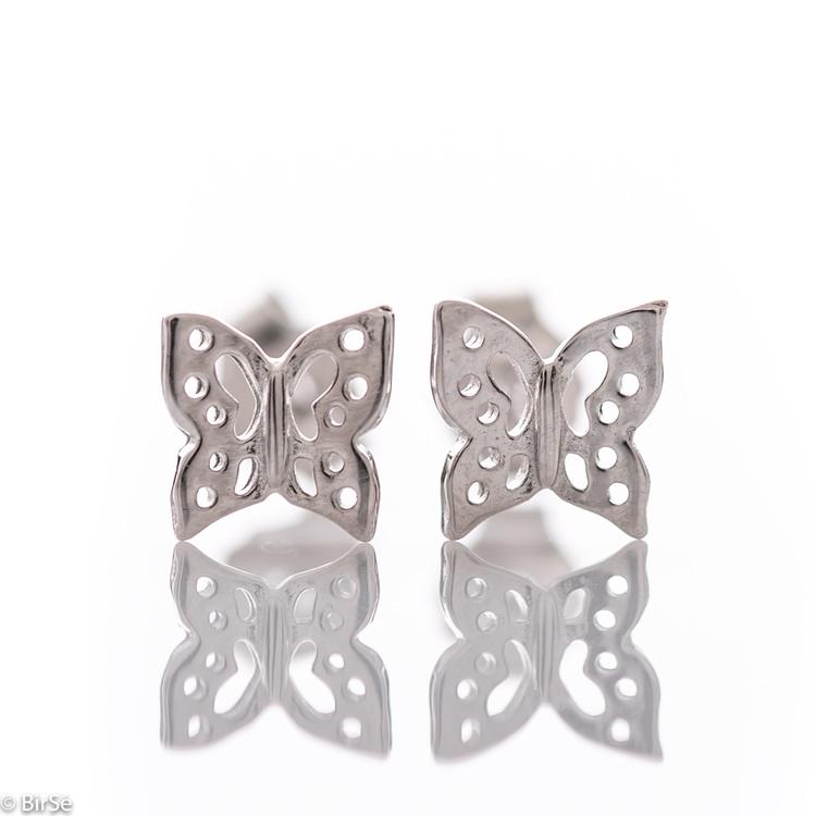 Silver earrings - Butterflies