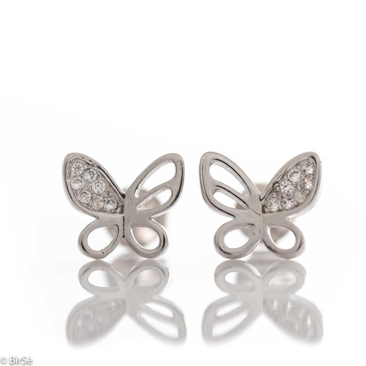 Silver earrings - Butterflies