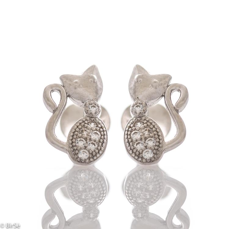  Silver earrings - Kitten