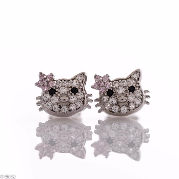 Silver earrings - Kitty