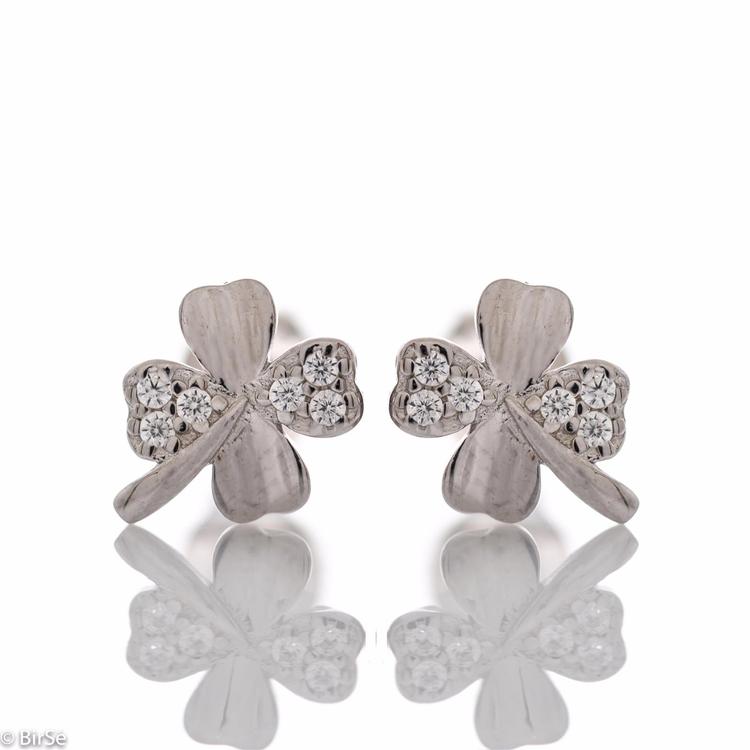 Silver earrings - Clovers